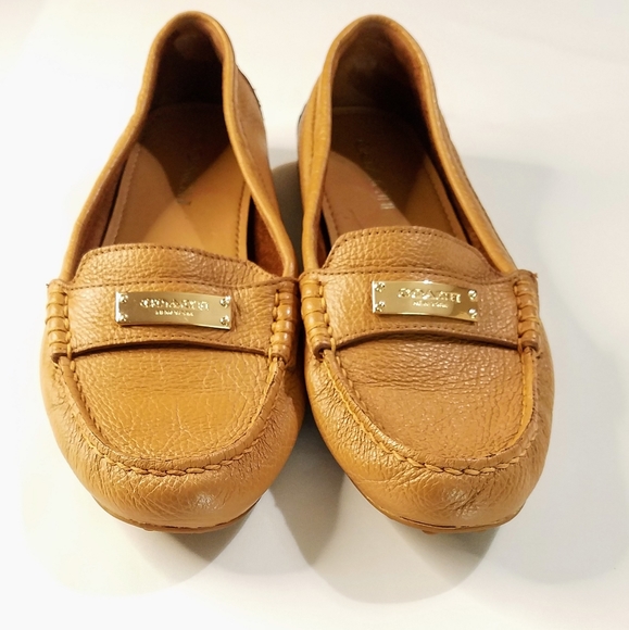 Coach Shoes - Coach Fredrica Pebbled Leather Loafers